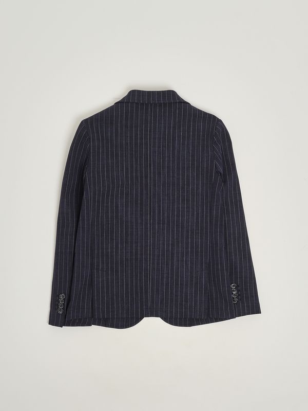 2. Chaqueta para niño de mezcla de algodón Azul de raya diplomática Jeckerson j5100js26