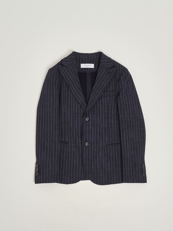 1. Chaqueta para niño de mezcla de algodón Azul de raya diplomática Jeckerson j5100js26