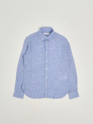 1. Camicia bambino in lino Celeste