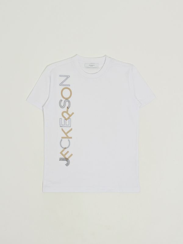 1. Baumwoll-T-Shirt für Jungen Weiß Jeckerson j5176ts26