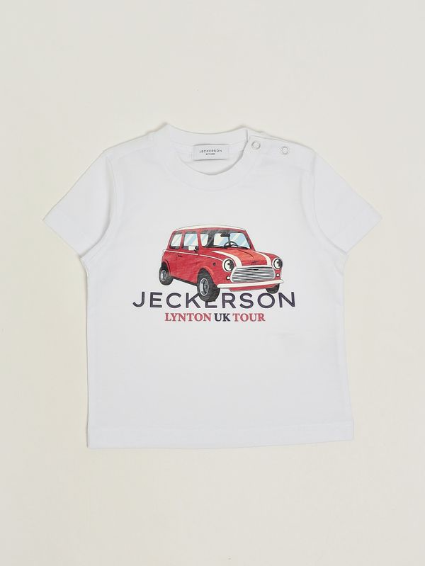 1. T-shirt neonato in cotone Bianco Jeckerson jn5413ts26
