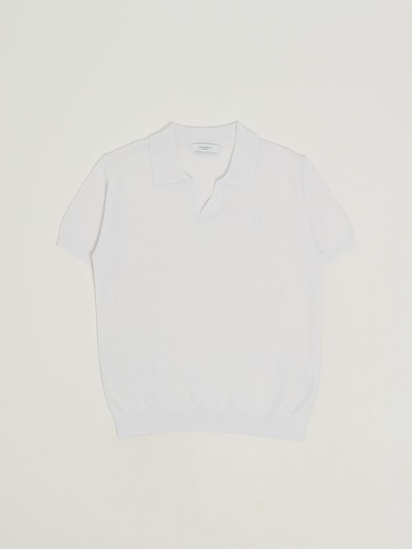 1. Boys' stretch cotton polo shirt White Jeckerson j5112ms26