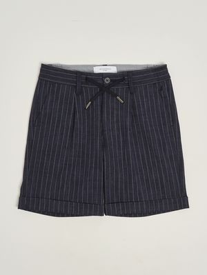 1. Bermudas para niño en mezcla de algodón elástico Azul