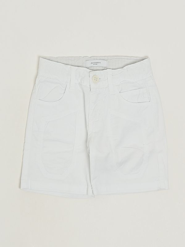 Bermuda bambino in cotone stretch Bianco Jeckerson