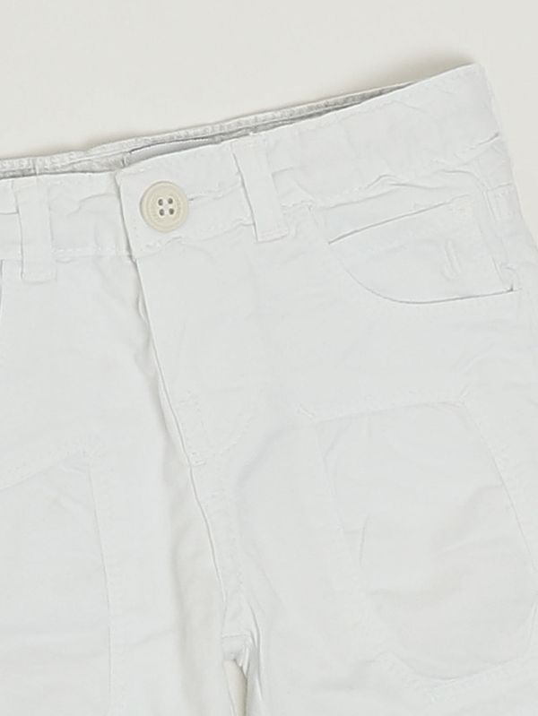 3. Pantaloncino neonato in cotone stretch Bianco Jeckerson jn5405ps26