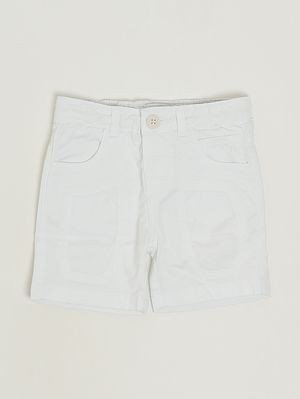 1. Pantaloncino neonato in cotone stretch Bianco
