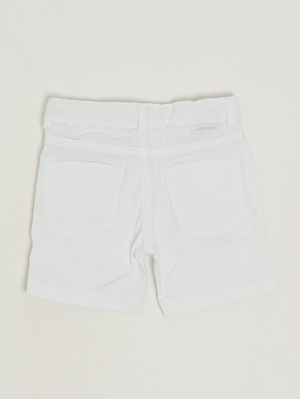 2. Pantaloncino neonato in cotone stretch Bianco