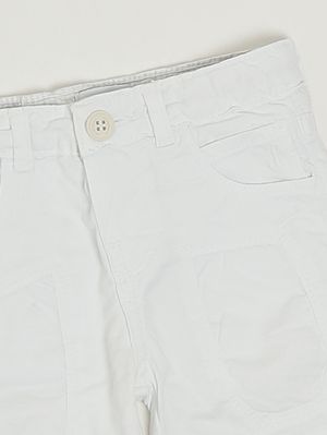 3. Pantaloncino neonato in cotone stretch Bianco
