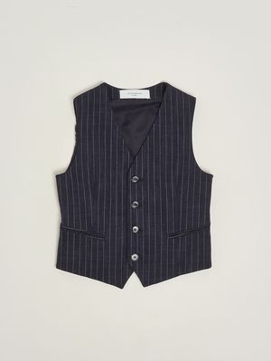 1. Chaleco para niño en mezcla de algodón elástico Azul
