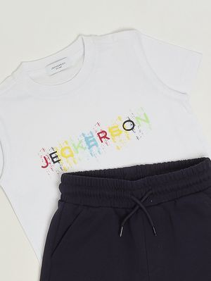 3. Completo bambino in misto cotone Bianco-Blu