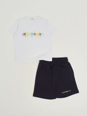 1. Completo bambino in misto cotone Bianco-Blu