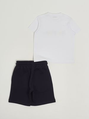 2. Completo bambino in misto cotone Bianco-Blu