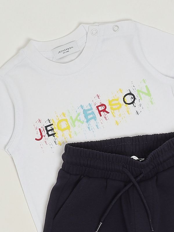2. Baby-Set aus Baumwollmix Weiß-Blau Jeckerson jn5422ds26