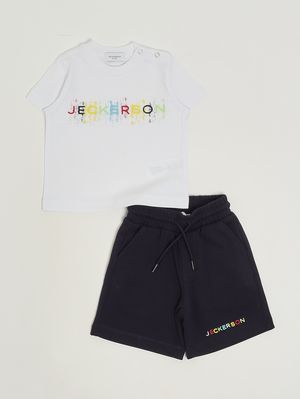 1. Baby-Set aus Baumwollmix Weiß-Blau