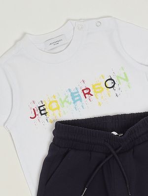 2. Baby-Set aus Baumwollmix Weiß-Blau