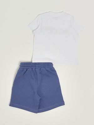 2. Baby-Set aus Baumwollmix Royal-Weiß