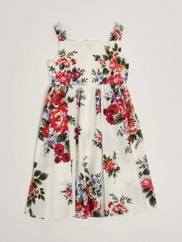 2. Mädchenkleid aus Baumwolle Weiß-Rot Dolce e Gabbana l53di6hs5uu