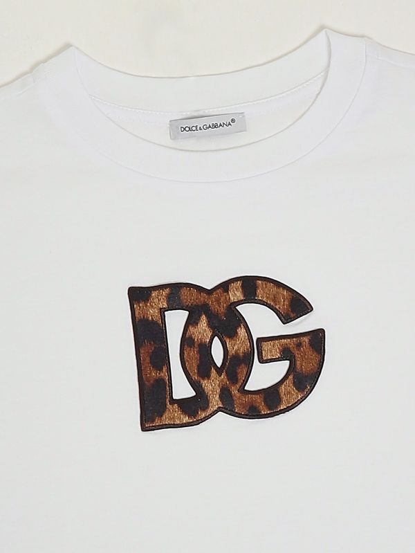 3. Mädchen-T-Shirt aus Baumwolle Weißgefleckt Dolce e Gabbana l5jtoxg7p0j