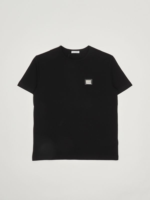 Kinder-T-Shirt aus Baumwolle Schwarz Dolce e Gabbana