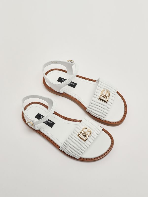 2. Mädchensandale aus Leder Weiß Dolce e Gabbana d11372a1850