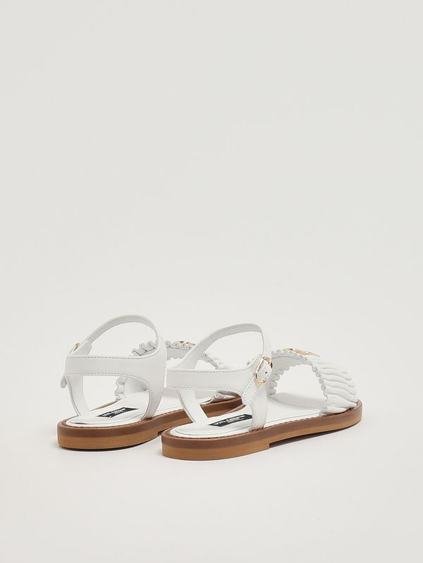 3. Mädchensandale aus Leder Weiß Dolce e Gabbana d11372a1850