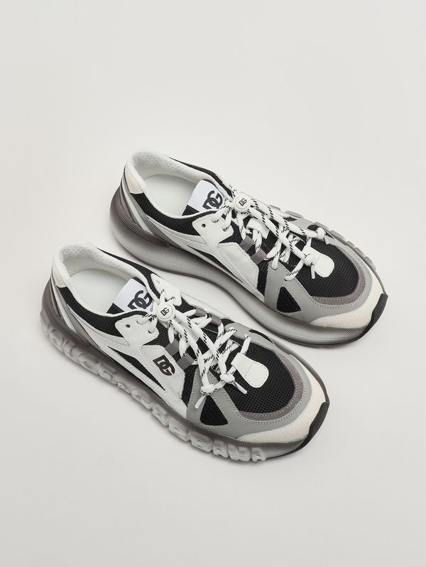 2. Jungen-Sneaker aus Leder und Nylon Schwarz-Weiß Dolce e Gabbana da5290ax260