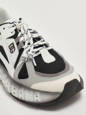 5. Jungen-Sneaker aus Leder und Nylon Schwarz-Weiß