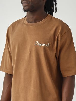 5. Camiseta de hombre de punto de algodón Marrón