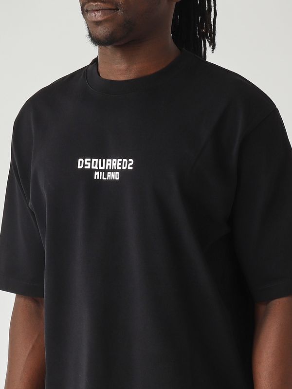5. Camiseta de hombre de punto de algodón Negro Dsquared2 s74gd1521d20106