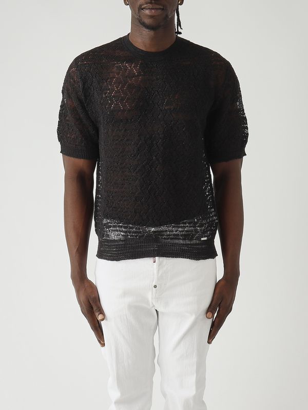 Herrenpullover aus Leinenmischung Schwarz Dsquared2