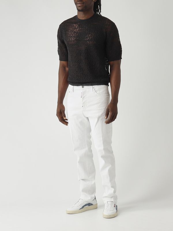 2. Men's linen-blend knitted t-shirt Black Dsquared2 s74ha1630d13204