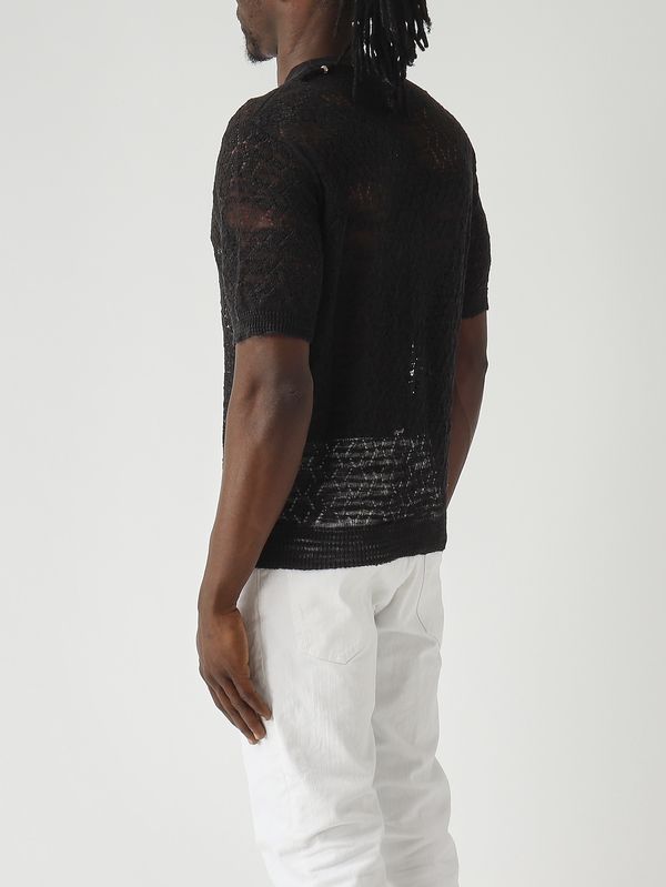 4. Men's linen-blend knitted t-shirt Black Dsquared2 s74ha1630d13204