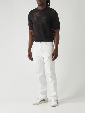 2. Men's linen-blend knitted t-shirt Black