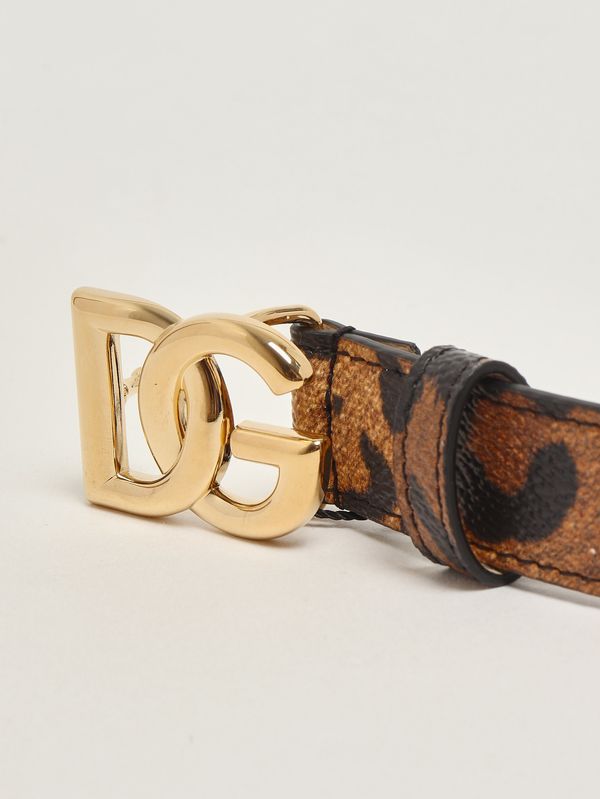 3. Cinturón de piel para niña Estampado de leopardo Dolce e Gabbana ee0068aw384