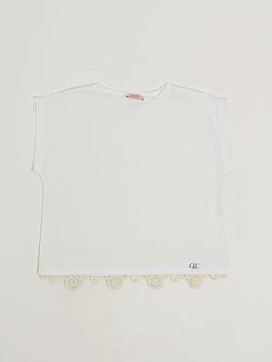 1. Camiseta de algodón para niña Blanco