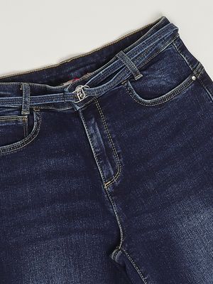 3. Mädchenjeans aus Stretch-Baumwollmix Denim-Blau
