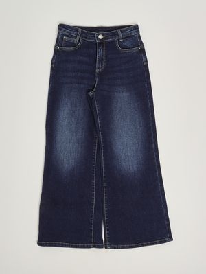 1. Mädchenjeans aus Stretch-Baumwollmix Denim-Blau