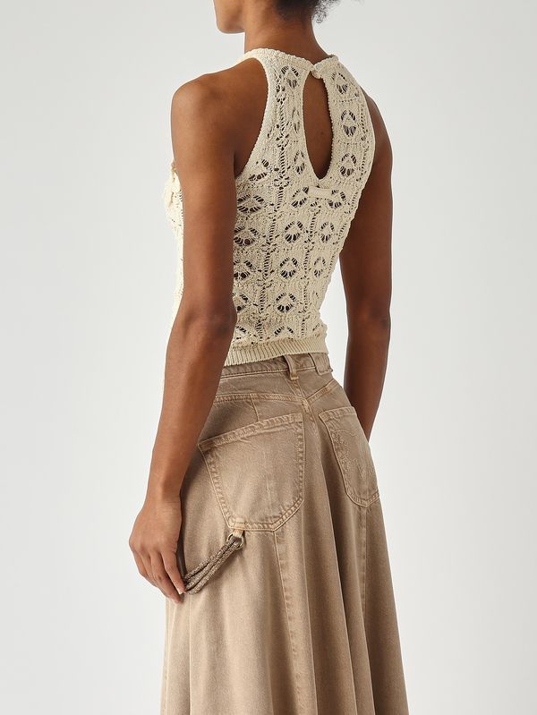 4. Top de mujer de ganchillo Nata Pinko 106863a3b8