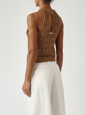 7. Top femme au crochet Bronze