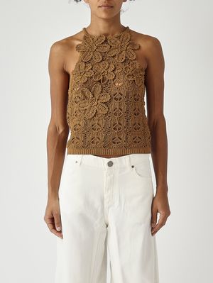 1. Top femme au crochet Bronze