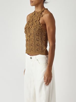 5. Top femme au crochet Bronze