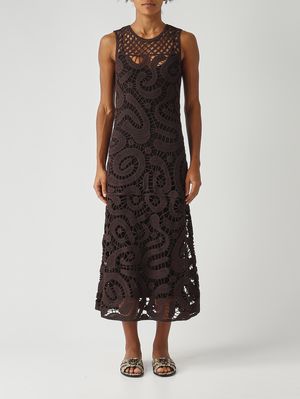 1. Damenkleid Bufera in Häkeloptik Braun