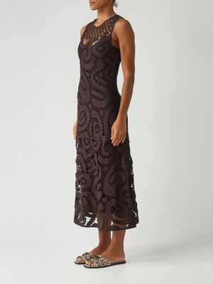 3. Damenkleid Bufera in Häkeloptik Braun