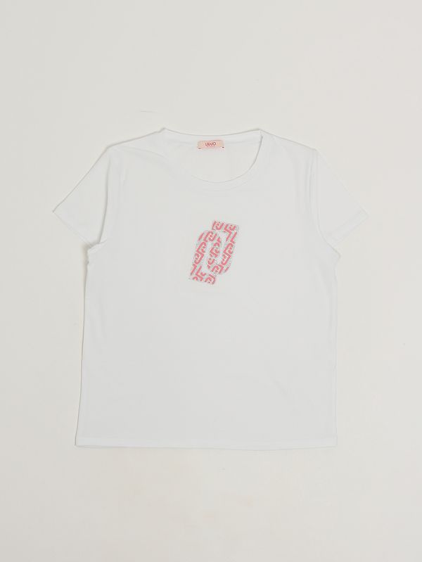 1. Camiseta de niña de algodón elástico Blanco coral Liu Jo ga6097js003