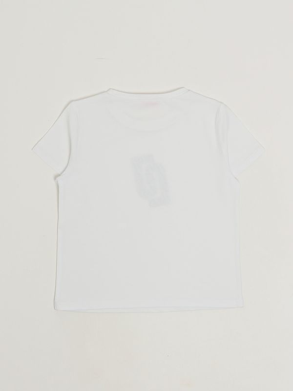 2. Camiseta de niña de algodón elástico Blanco y negro Liu Jo ga6097js003