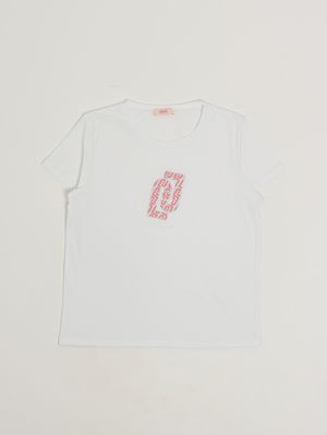 1. Camiseta de niña de algodón elástico Blanco coral