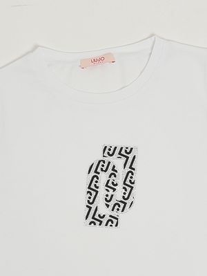 3. Camiseta de niña de algodón elástico Blanco y negro