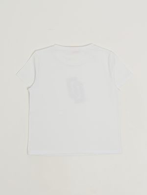 2. Camiseta de niña de algodón elástico Blanco y negro