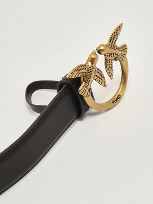 3. Women's Love Berry leather belt Black