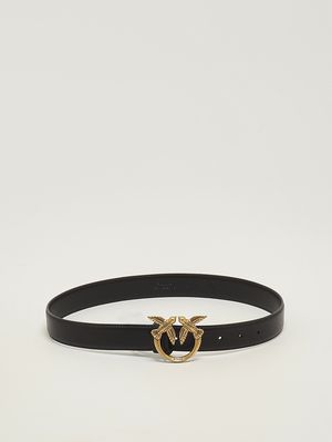 1. Women's Love Berry leather belt Black